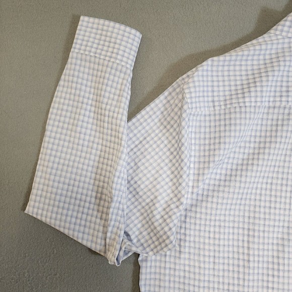 Lucky Brand Mens Shirt XL Blue/White Check Button Down  Long Sleeve - Picture 15 of 16